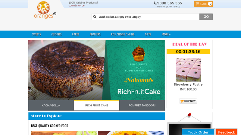 Best Online Shopping Stores In India - Shop Online For Sweets,Cakes,Grocery,Bengali Cuisine and More | 365oranges.com
