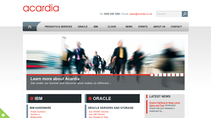 Acardia are Oracle Specialists, IBM Specialists, IT and Computer consultants in Bracknell UK.