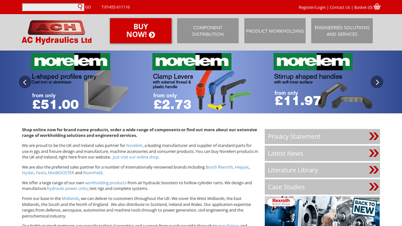 Suppliers of Workholding Clamps, Hydraulic Valves and Components