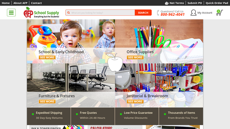 School supplies for kids and teachers, everything for early education, learning games and lessons plans.