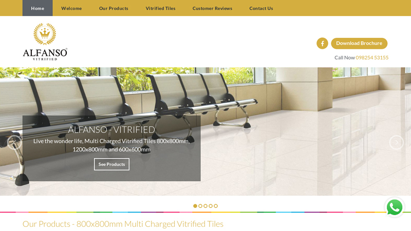 Alfanso Vitrified Tiles Pvt. Ltd. Morbi - 800x800mm / 800x1200mm / 600x600mm Double Charge Vitrified Tiles.