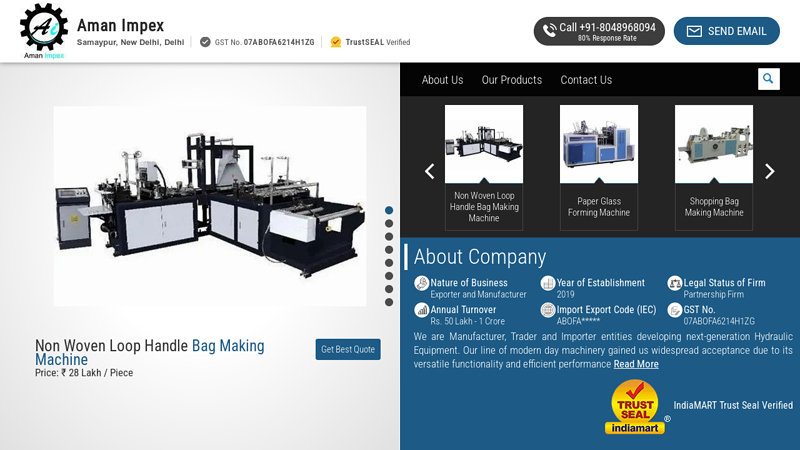 Aman Impex - Manufacturer of Paper Bag Making Machine & Noodle Making Machine Manufacturer India from New Delhi