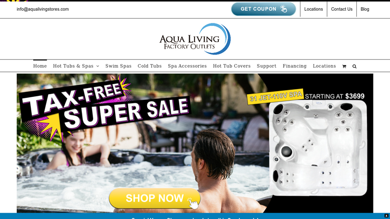 Spas & Hot Tubs Factory Direct Prices - Aqua Living Factory Outlets