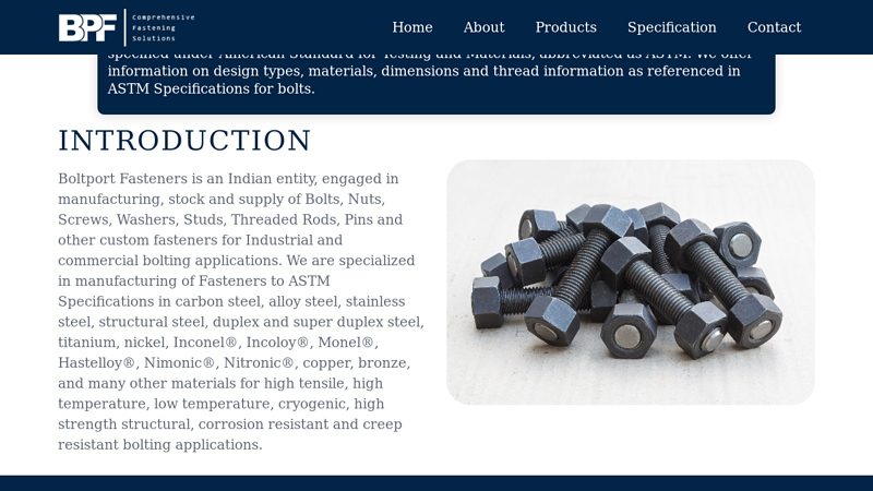 ASTM Bolts Manufacturer C Boltport Fasteners LLP