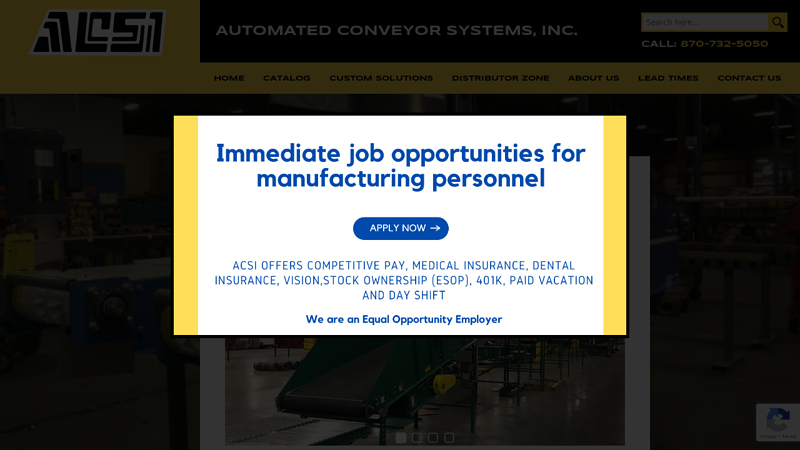 Automated Conveyor Systems, Inc. | Engineered Material Handling Systems