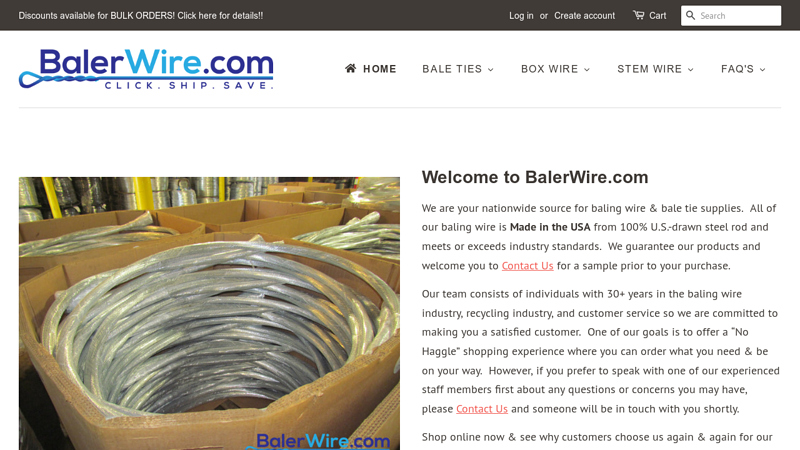 BalerWire.com - Nationwide Source For Baling Wire & Bale Ties Supplies; BalerWire.com | #1 Source for Baling Wire & Bale Tie Supplies in US