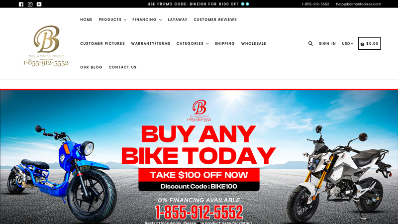 125cc Bikes For Sale | Kids Gas ATV | Cheap Dirt Bikes | Mini Choppers C Belmonte Bikes