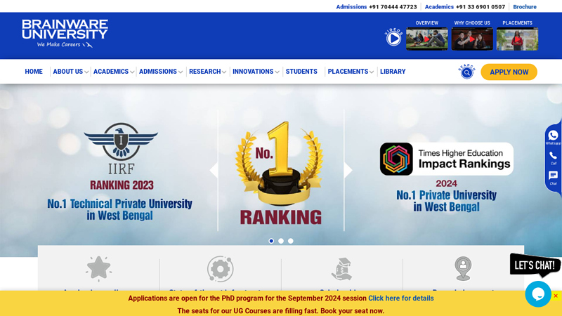 Top/Best Private University in Kolkata, West Bengal, India - Brainware University