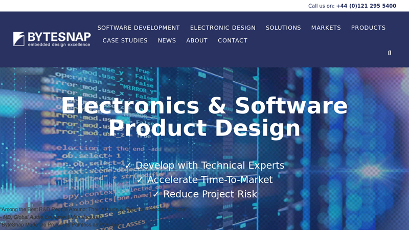 Electronic Design Consultants | Software Development Company | Bytesnap