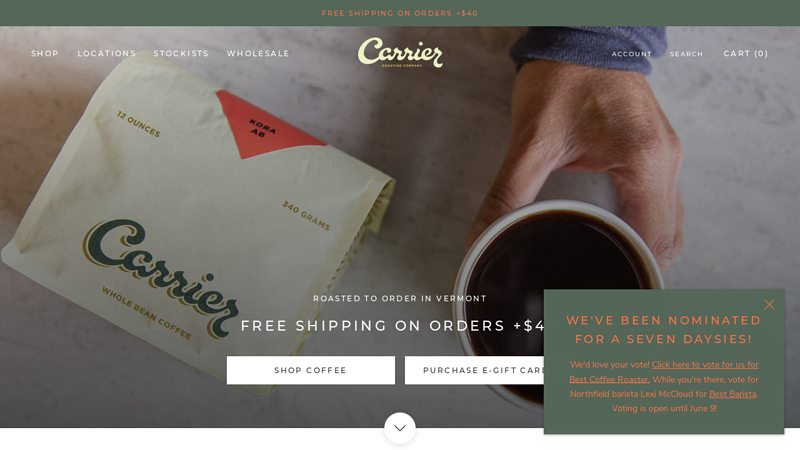 Carrier Roasting Company | Vermont Coffee C Carrier Roasting Co.