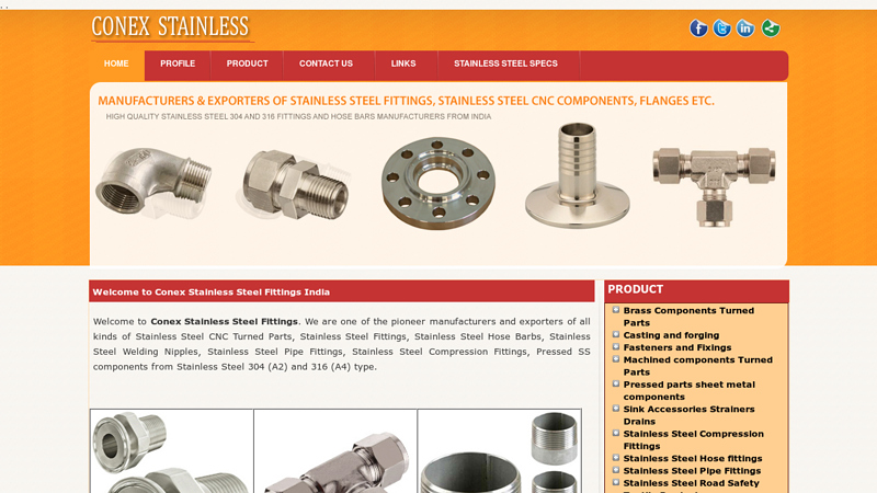 Conex Stainless Steel Fittings india