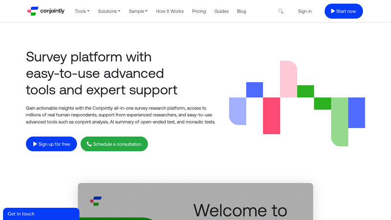 Advanced survey platform with expert support - Conjointly