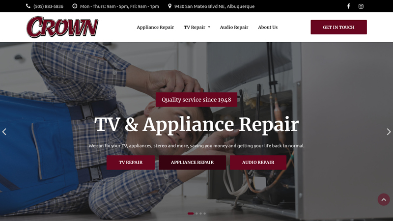 TV & Appliance Repair in Albuquerque | Crown TV & Appliance Repair