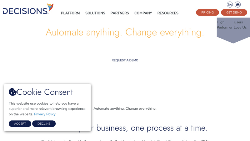 Automate anything. Change everything. - Decisions