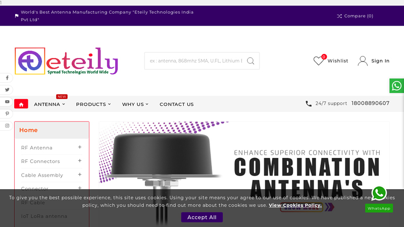 Eteily India | RF Antenna | Battery | Cable Assembly | Connector | PCB Component | Module