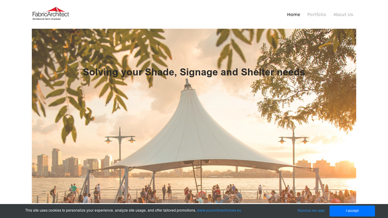 FABRIC ARCHITECT: Custom Awnings, Canopies, Shade Sails and Tensioned Fabric Structures - Fabric Architect