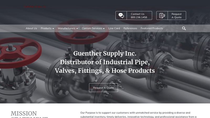 Industrial Pipe & Tubing, Valves & Pipe Fitting Products - Guenther Supply, Inc.
