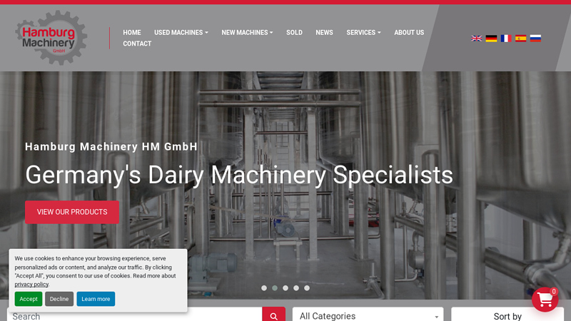 Hamburg Machinery HM GmbH Dairy Machinery Specialists