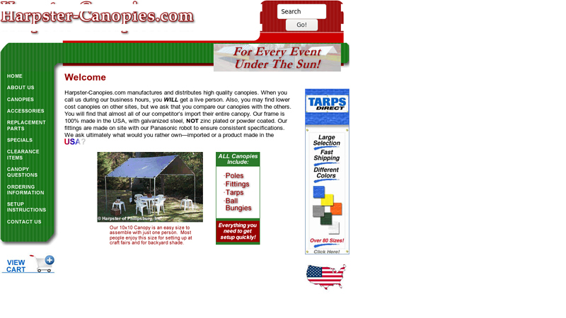 Harpster Canopies - Home of High Quality Canopies and Canopy Accessories