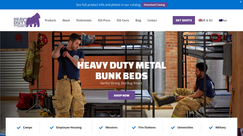 Heavy Duty Bunk Beds for Adults (Commercial Grade Metal) | ESS Universal
