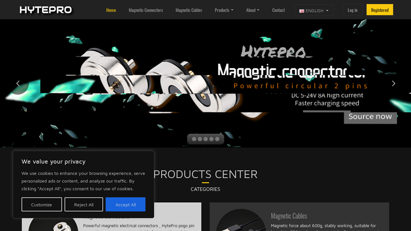 Hytepro magnetic connector pogo pin magnetic charging cable