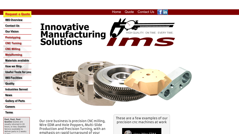 Home; Innovative Manufacturing Solutions Home
