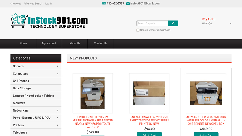 inStock901.com - Computer, server parts and accessories. IT and Network equipment. Many brands: APC, Dell, HP, IBM, Cisco. in stock 901 | instock901 . inStock901.com - Technology Superstore of BPAI LLC