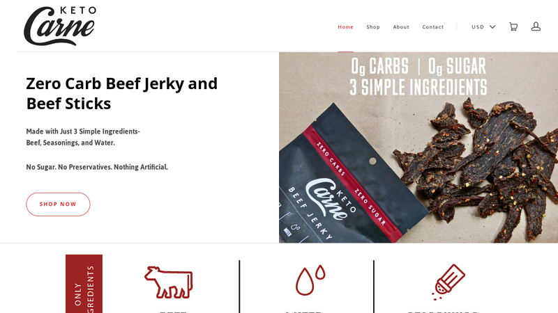 Keto Carne | Keto Carne Beef Jerky: Low Carb, Sugar Free, Ketogenic Friendly