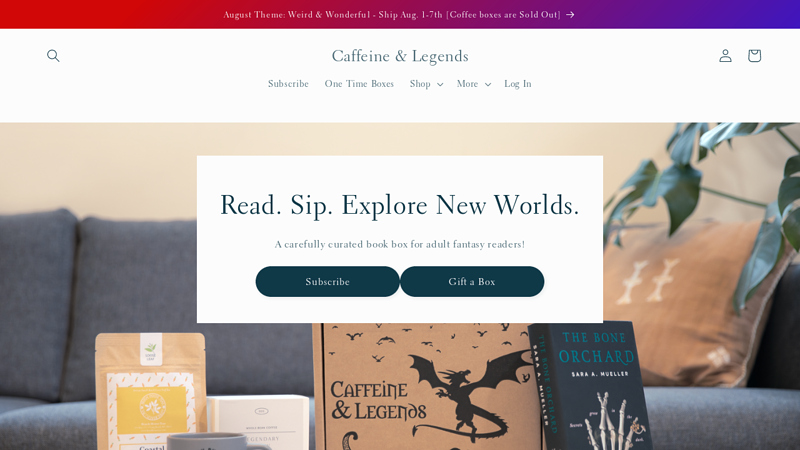 Monthly book subscription box for coffee and tea lovers