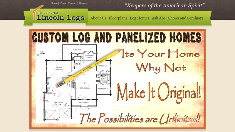 Custom Log & Panelized Homes : The Original Lincoln Logs