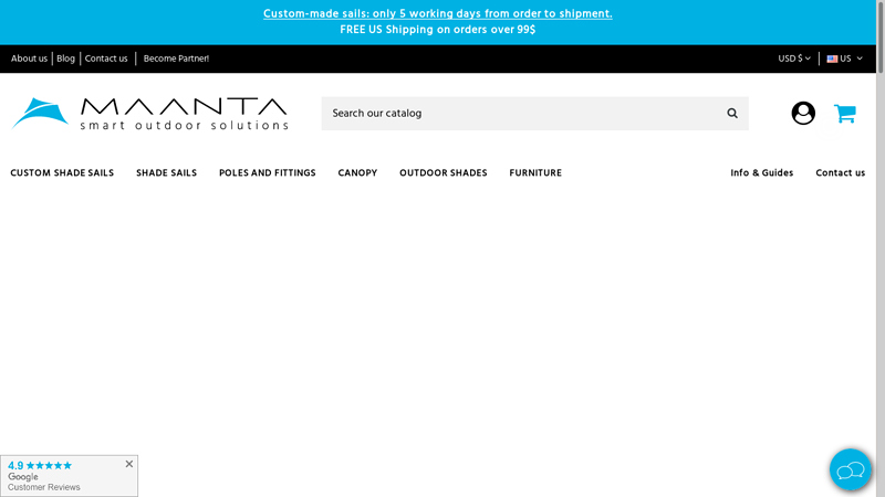Shade Sails: Custom Size Sails, Posts And Accessories Online | Maanta