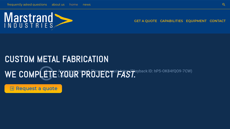 Laser Cutting, Forming, Punching, Metal Fabrication  Marstrand Industries