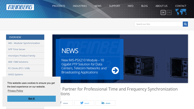 Meinberg - Your Partner for Professional Time and Frequency Synchronization Solutions