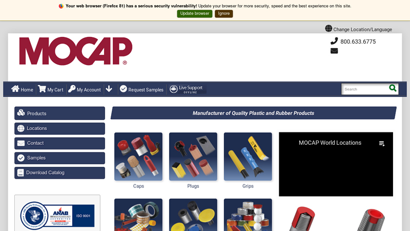 MOCAP, Manufacturer of Quality Plastic Caps, Rubber Plugs, Grips, and Tapes for Product Protection, Masking and Finishing