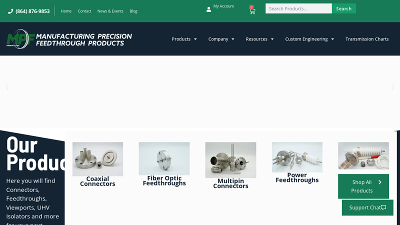 MPF Products | Electrical Feedthroughs and UHV Viewports
