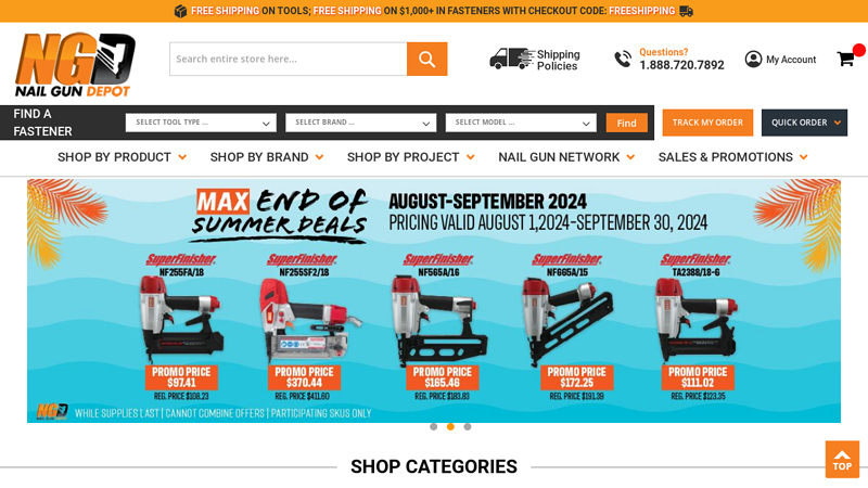 Nail Gun Depot - Cordless & Air Powered Nailers, Nail Guns, Staplers, Nails, Staples