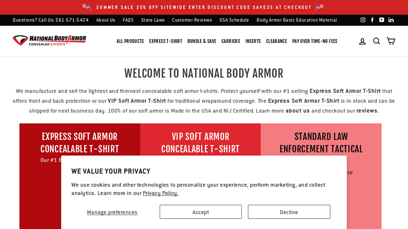 Body Armor - American Made C National Body Armor