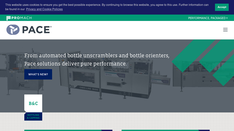 Bottle Unscrambling Machines & Orienting Systems - Bottle Descramblers | Plastic Bottle Unscrambling Machinery | Pace