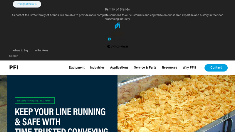 Sanitary Food-Grade Conveyors & Handling Equipment C PFI