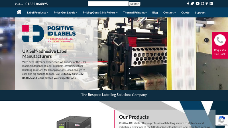 UK Product Label Printing | Positive ID | 01332 864 895