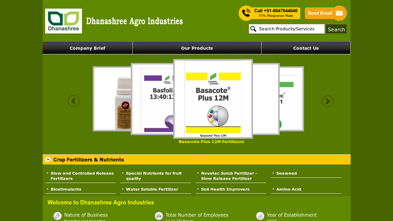 Slow and Controlled Release Fertilizers and Special Nutrients for fruit quality Importer | Dhanashree Agro Industries, Pune