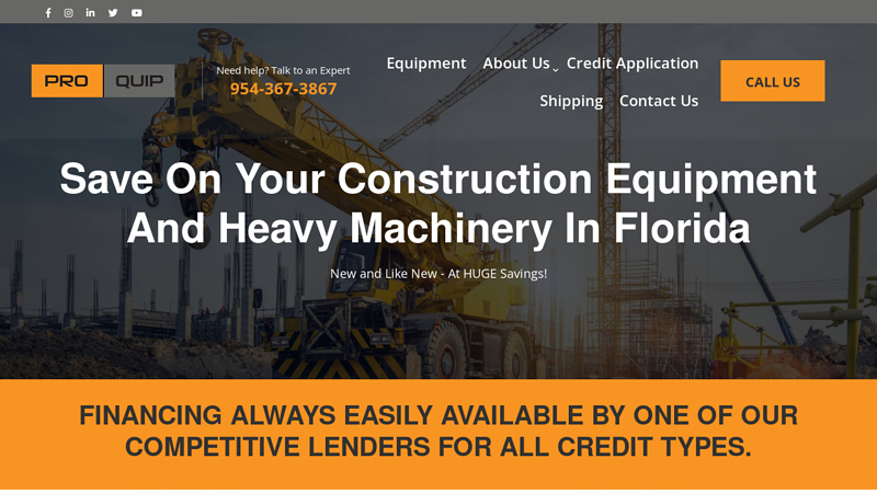 Construction Equipment and Heavy Machinery Florida - ProQuip