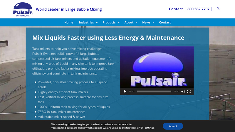 Tank Mixers for All Size Tanks & All Types of Liquids | Pulsair Systems