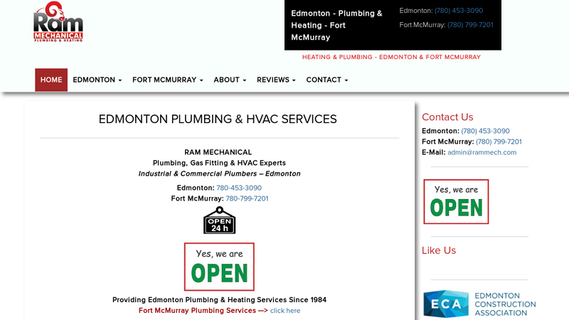 Edmonton Plumbing and HVAC Services - Ram Mechanical