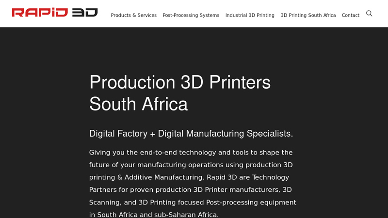 Rapid 3D | Professional, Industrial & Production 3D Printers South Africa
