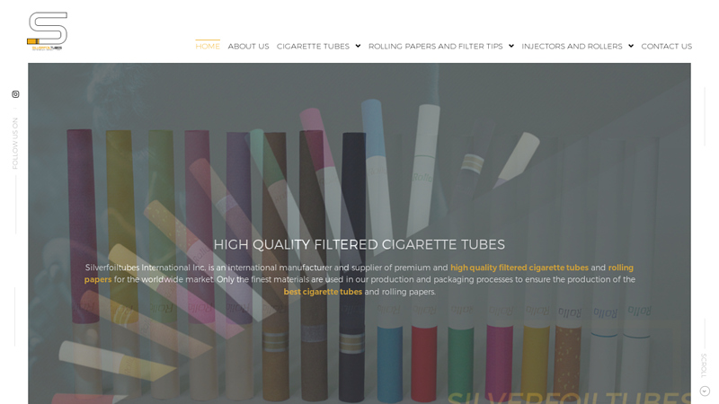Rolling Papers and Cigarette Tubes - Silverfoiltubes International Inc.