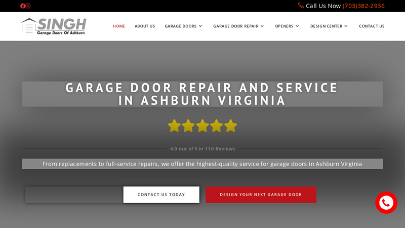 Garage Door Repair Near me in Ashburn VA - Broken springs, opener installation. Singh Garage Doors