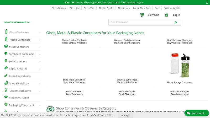 Wholesale Containers, Glass & Plastic Bottles, Jars, Metal Tins