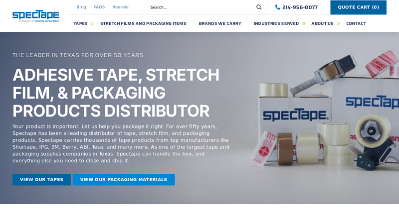 Adhesive Tape, Stretch Film, & Packaging Products Distributor | Spectape