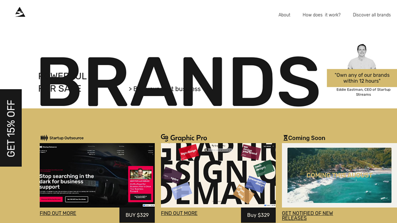 Startup Streams | Buy Ready-Made Online Businesses | Brands For Sale | Own A New Business